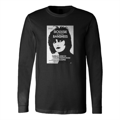 Siouxsie & Banshees Vintage Concert Reproduction Long Sleeve T-Shirt Tee