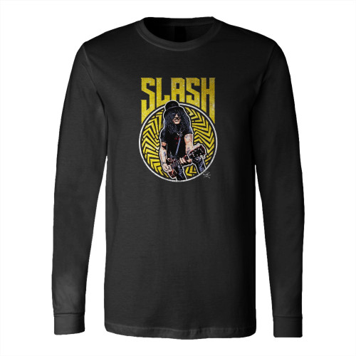 Slash Guns N Roses Bold N Yellow Long Sleeve T-Shirt Tee