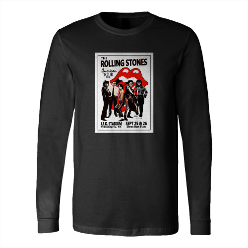 The Rolling Stones 1981 Concert Jfk Stadium Philadelphia Pa Gig Long Sleeve T-Shirt Tee