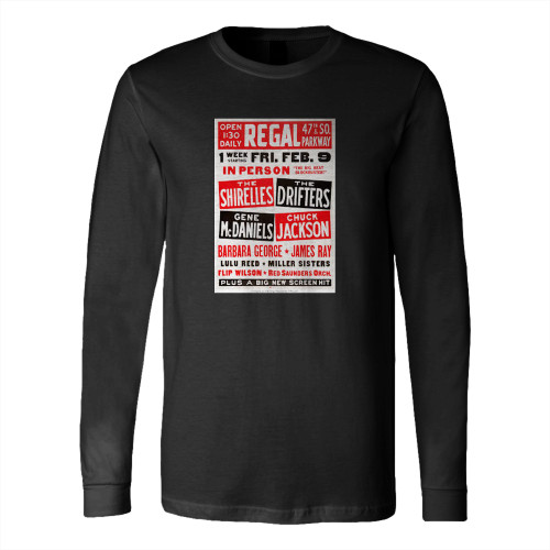 The Shirelles And The Drifters 1962 Regal Theater Chicago Jumbo Long Sleeve T-Shirt Tee