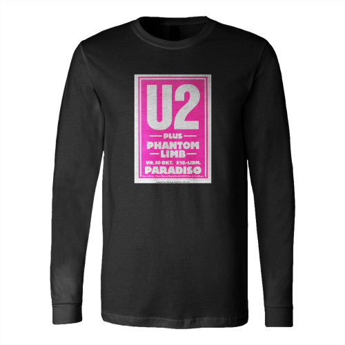 U2 1981 Paradiso Amsterdam Concert Long Sleeve T-Shirt Tee