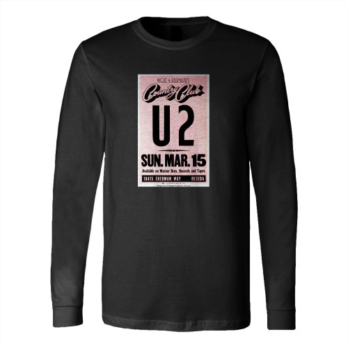 U2 Country Club Concert Long Sleeve T-Shirt Tee