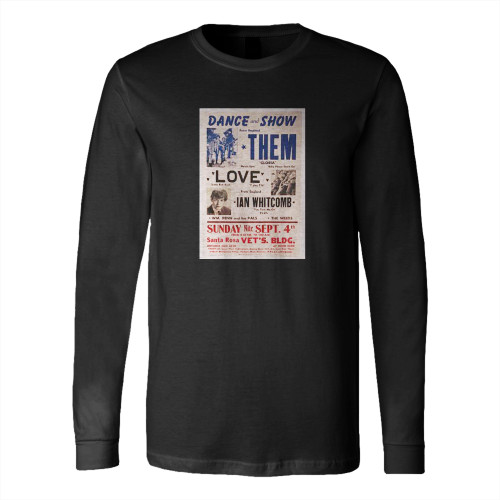 Van Morrison And Love 1966 Bay Area Boxing Style Concert Long Sleeve T-Shirt Tee