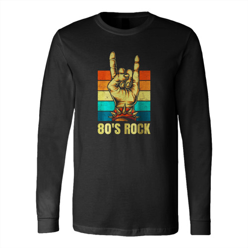 Vintage Retro 80's Rock Band Vintage Retro Themed Long Sleeve T-Shirt Tee