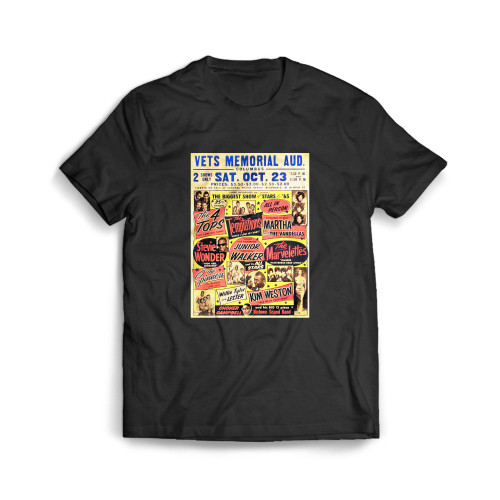 1965 Stevie Wonder 4 Tops Temptations Concert Mens T-Shirt Tee