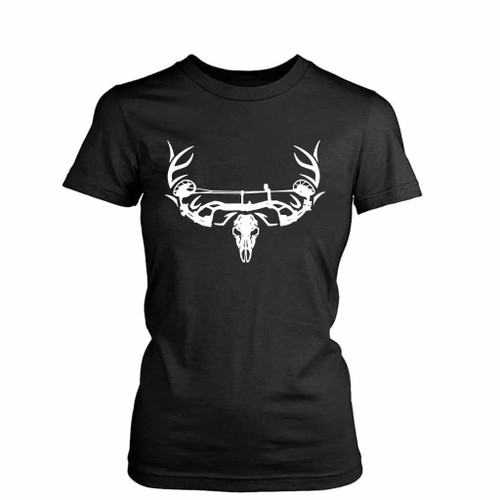 Archery Bow Hunting Deer Skull Women's T-Shirt Tee