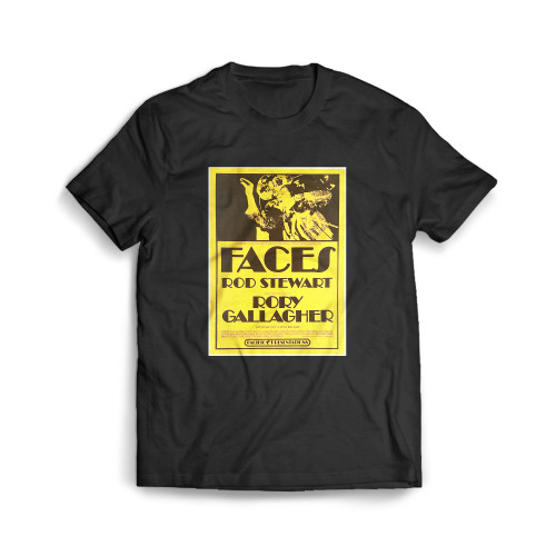 Faces & Rod Stewart Rory Gallagher 1973 Arizona Concert Mens T-Shirt Tee