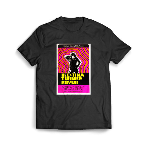 Ike & Tina Turner Hot Pink Day Glo Concert Mens T-Shirt Tee