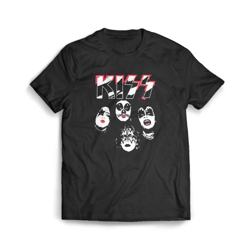 Kiss Logo Faces Mens T-Shirt Tee