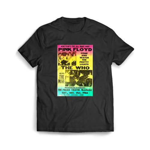 Pink Floyd And The Who 1966 Vintage Uk Concert Mens T-Shirt Tee