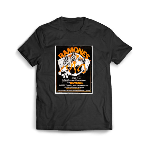 Ramones 1978 C W Post Brookville New York Concert Mens T-Shirt Tee