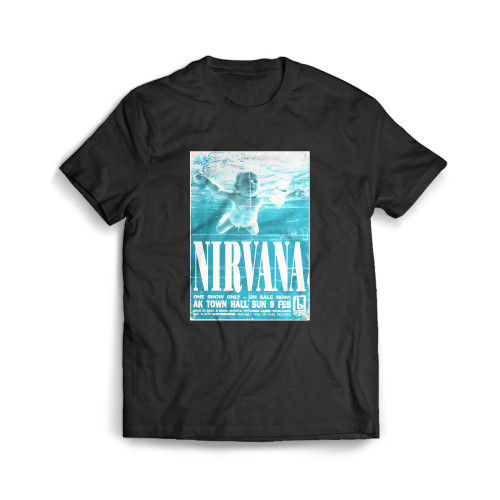 Rare Nirvana Feb 9 1992 Auckland New Zealand Concert Mens T-Shirt Tee