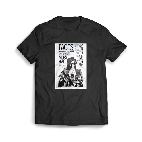 Rod Stewart And Faces 1971 Boston Metallic Silver Concert Mens T-Shirt Tee