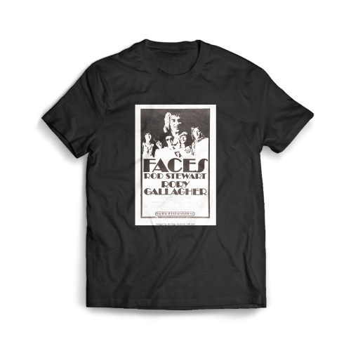 Rod Stewart And Faces 1973 Santa Barbara Ca Concert Mens T-Shirt Tee