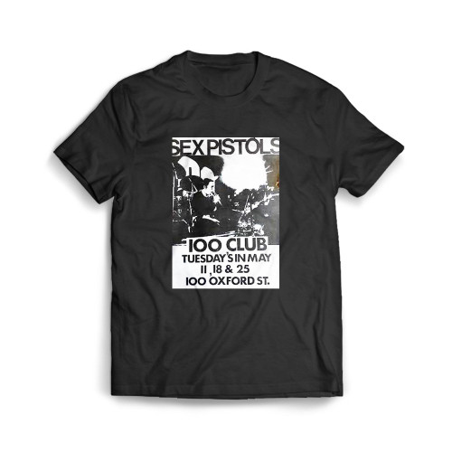 Sex Pistols 100 Club Large Concert Handbill Mens T-Shirt Tee