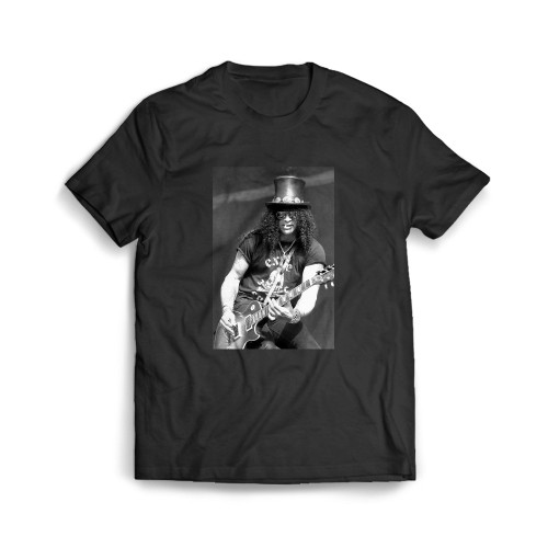 Slash Guns N' Roses Hard Rock Wall Art Black White Photo Picture Music Mens T-Shirt Tee