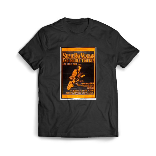 Stevie Ray Vaughan And Double Trouble Signed English Concert Mens T-Shirt Tee