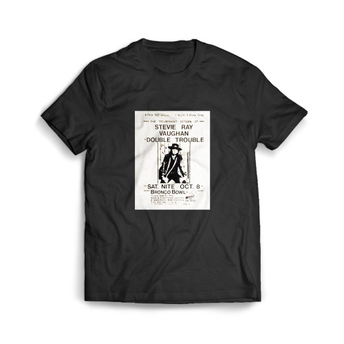 Stevie Ray Vaughan Handbill 1983 At The Bronco Bowl Mens T-Shirt Tee