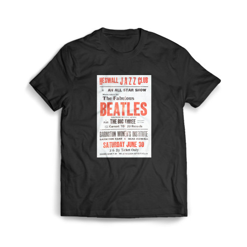 The Beatles 1962 Heswall Concert Mens T-Shirt Tee