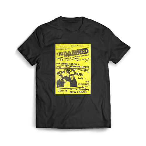 The Damned Bow Wow Wow New Order 1983 Washington D C Concert Mens T-Shirt Tee