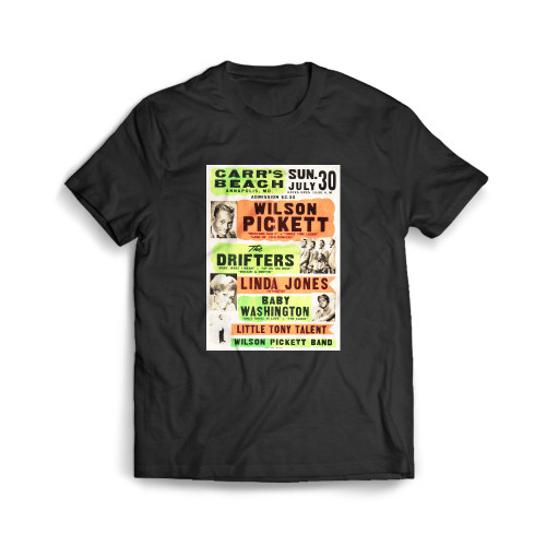Wilson Pickett & The Drifters 1967 Concert Mens T-Shirt Tee