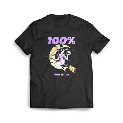 Witch Funny Cute Halloween October Birthday Mens T-Shirt Tee