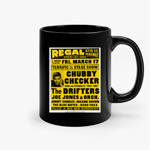 Chubby Checker The Drifters 1961 Regal Theatre Chicago Concert Ceramic Mugs