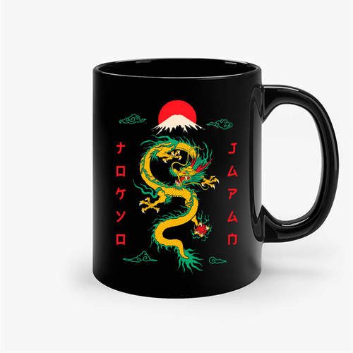 Japanese Aesthetic Tokyo Dragon Asian Inspired Retro Ceramic Mugs