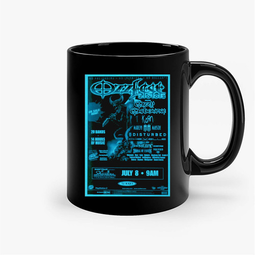Ozzy Osbourne Ozzfest 2003 Shoreline Amphitheatre Vintage Collectibles Concert Ceramic Mugs
