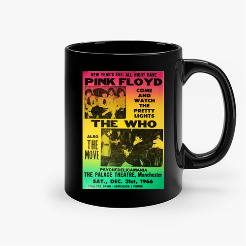 Pink Floyd And The Who 1966 Vintage Uk Concert Ceramic Mugs
