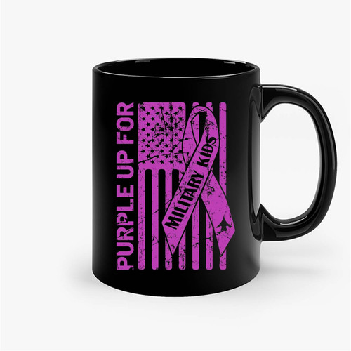 Purple Up For Military Kids Ceramic Mugs