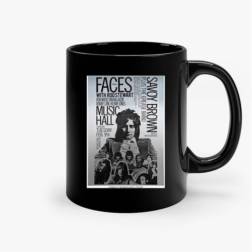 Rod Stewart And Faces 1971 Boston Metallic Silver Concert Ceramic Mugs
