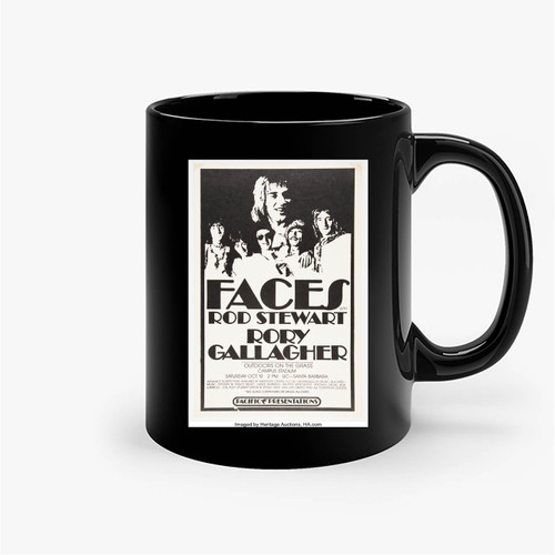 Rod Stewart And Faces 1973 Santa Barbara Ca Concert Ceramic Mugs