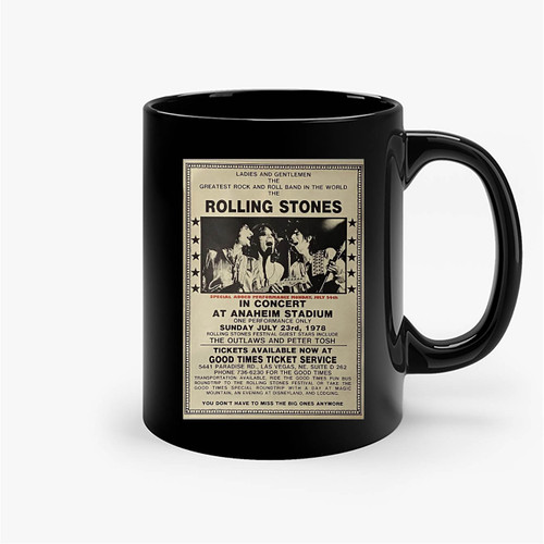 Rolling Stones 1978 Anaheim Concert Ceramic Mugs