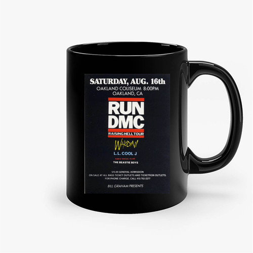 Run D M C Vintage Concert Handbill Ceramic Mugs