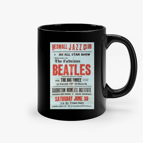 The Beatles 1962 Heswall Concert Ceramic Mugs