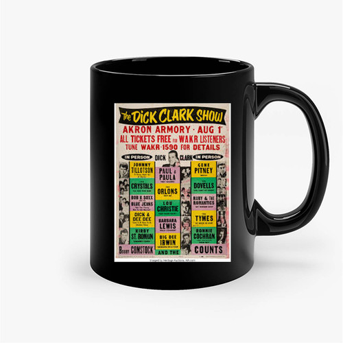 The Dick Clark Show 1963 Vintage Concert Ceramic Mugs