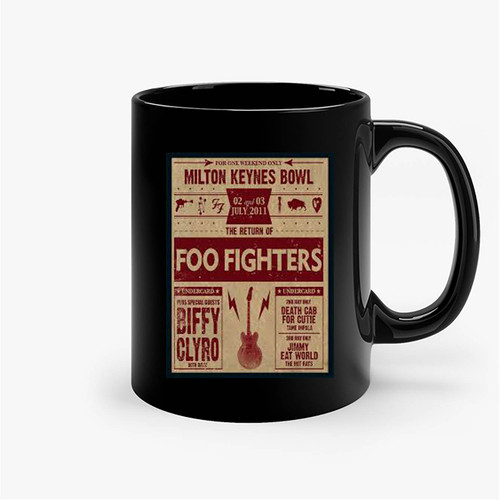 The Foo Fighters Milton Keynes Bowl Repro Tour Ceramic Mugs
