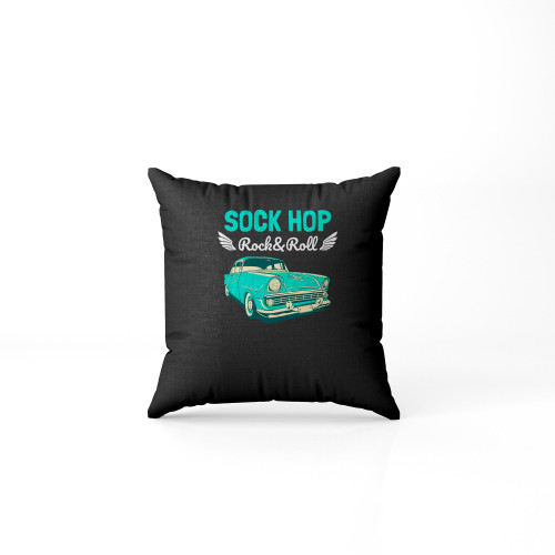 Sock Hop Rock And Roll Dance Retro 1950s Party Doo Wop Rockabilly Pink Pillow Case Cover