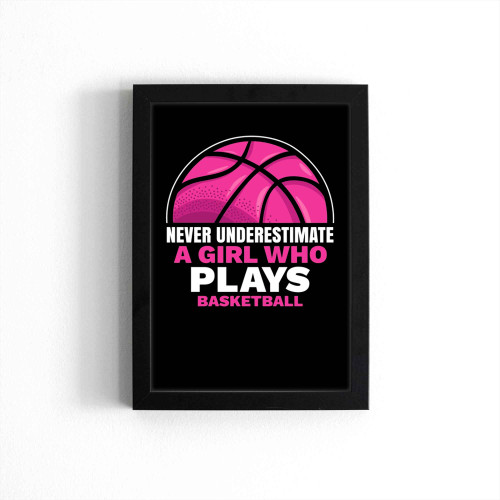 Never Underestimate A Girl Who Plays Basketball Lover Poster