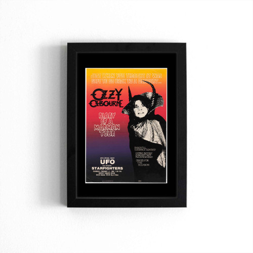 Ozzy Ozbourne 1982 Diary Of A Madman Tour Indiana Concert Poster