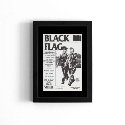 Raymond Pettibon Vintage Black Flag Concert Poster
