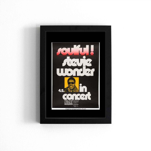 Stevie Wonder 1972 Frankfurt Germany Soulful Concert Poster