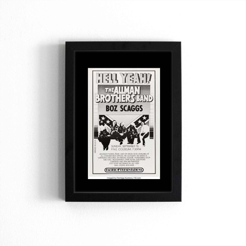 The Allman Brothers Band 1973 Hell Yeah Vancouver B C Concert Poster