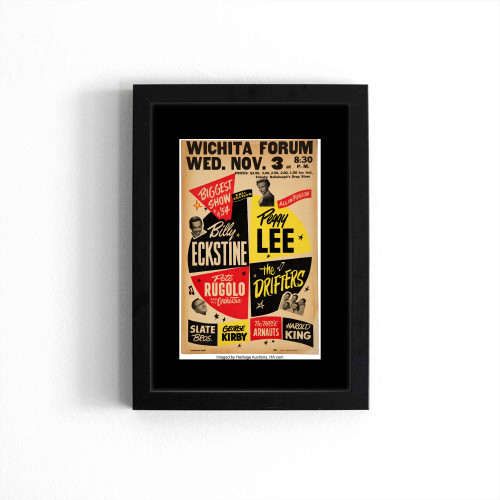 The Drifters Peggy Lee Billy Eckstine 1954 Wichita Ks Concert Poster