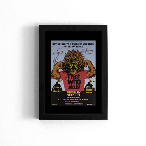 The Who Roger Daltrey And Pete Townshend Signed Concert Poster