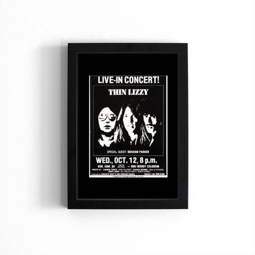 Thin Lizzy Graham Parker 1977 Dallas Tx Concert Handbill Poster