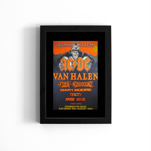 Van Halen Monsters Of Rock Vintage Concert Poster