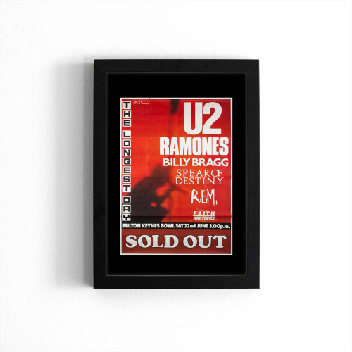 Vintage 1985 U2 The Longest Day Concert Poster