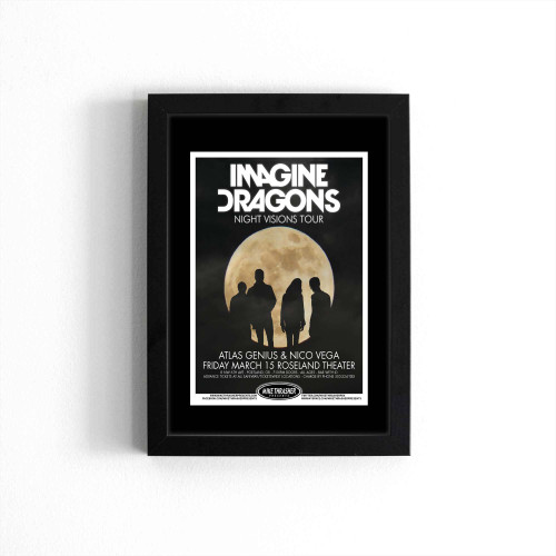 Vintage Music Art Imagine Dragons Night Vision Tour Poster